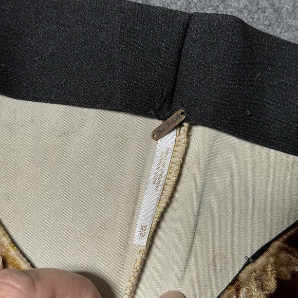 Free People Women's Velvet Flare Bell Bottom Pull On Pant Pattern Size XS Boho - Picture 4 of 10